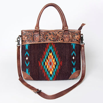 American Darling Tote Hand Tooled Saddle Blanket Genuine Leather Western Women Bag Handbag Purse | Travel Bags College Casual
